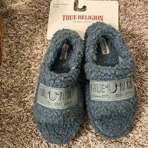 True religion brand new ladies slippers with strap